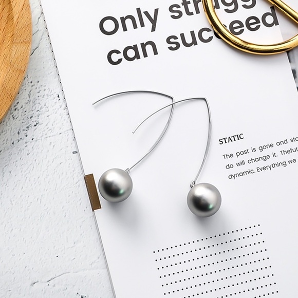 Jewelry - Silver Ear Wires w/Matted Silver Bead Earrings